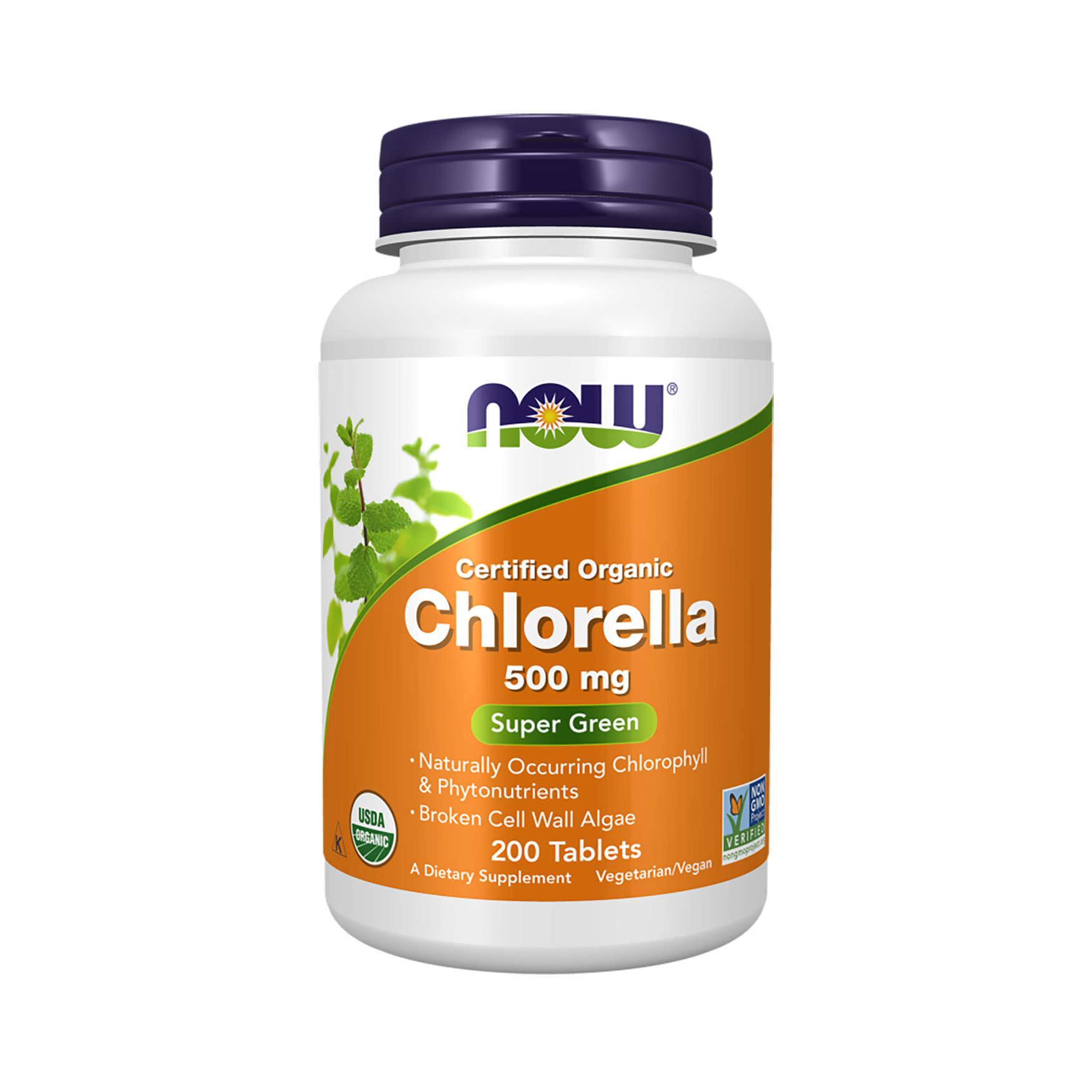 Хлорела NOW Foods Chlorella 500 мг, 200 таблеток